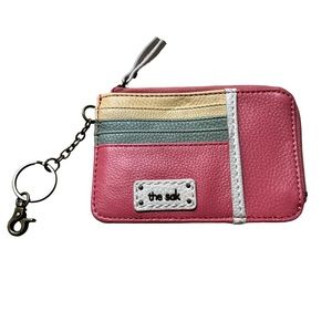 The Sak Leather Key Ring Mini Wallet Pink